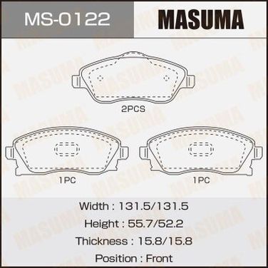 Masuma MS-0122 Колодки тормозные дисковые | перед | - 1