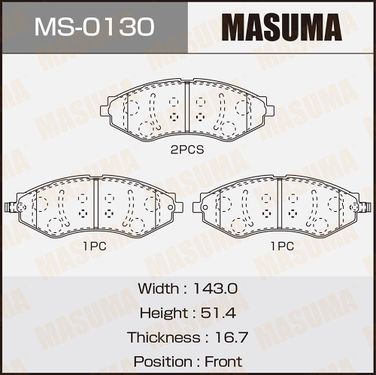Masuma MS-0130 Колодки тормозные дисковые | перед | - 1