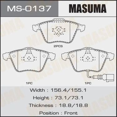 Masuma MS-0137 Колодки тормозные дисковые | перед | - 1
