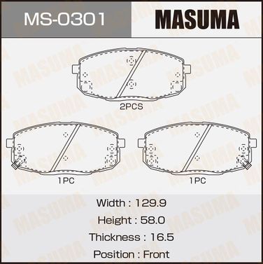 Masuma MS-0301 Колодки тормозные дисковые | перед | - 1