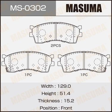 Masuma MS-0302 Колодки тормозные дисковые | перед | - 1