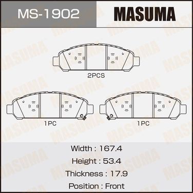 Masuma MS1902 Колодки тормозные | перед | - 1