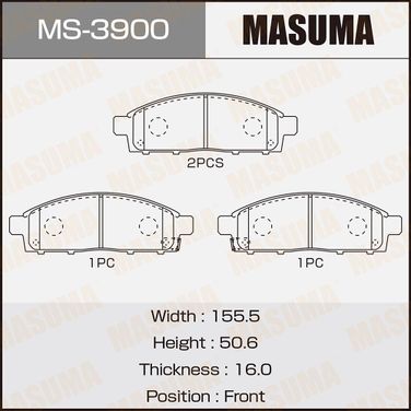 Masuma MS3900 Колодки тормозные | перед | - 1
