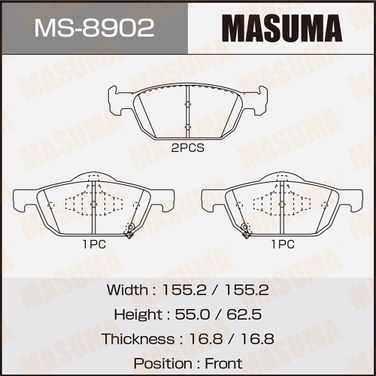 Masuma MS8902 Колодки тормозные | перед | - 1