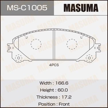 Masuma MSC1005 Колодки тормозные | перед | - 1