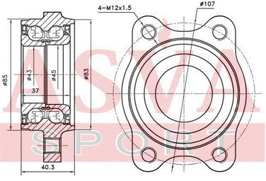 Asva ADWH-A6MF85-KIT Ступица колеса ABS | перед/зад прав/лев | - 2