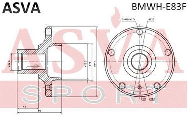 Asva BMWH-E83F Ступица колеса | перед прав/лев | - 2