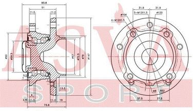Asva BMWH-E90F Ступица колеса с ABS | перед прав/лев | - 2