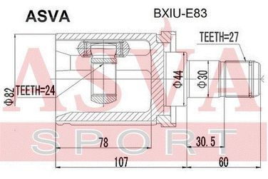 Asva BXIU-E83 Шрус внутренний (OEM-исполнение) | перед лев | - 2