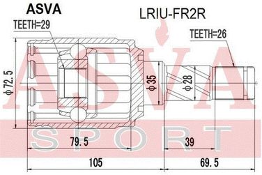 Asva LRIU-FR2R Шрус внутренний | зад прав/лев | - 2