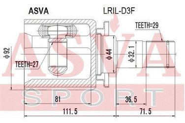 Asva LRIL-D3F Шрус внутренний | перед лев | - 2