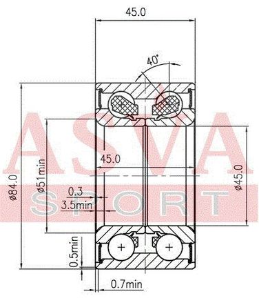 Asva DAC45840045 Снят с производства Подшипник ступицы колеса (комплект) | перед прав/лев | - 2