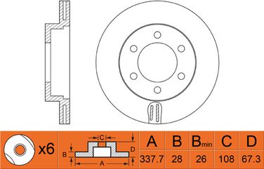 NIBK RN1220 / rn1220v Диск тормозной | перед | - 1