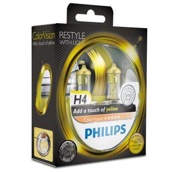 Philips 12342CVPYS2 Снят с производства Лампа галогеновая H4 ColorVision +60% желтый 12V 60/55w P43t-38 S2 - 1