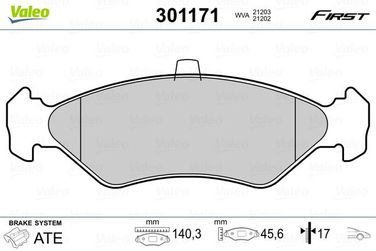 Valeo 301171 Колодки тормозные дисковые | перед | - 2