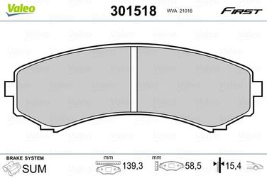 Valeo 301518 Колодки тормозные дисковые | перед | - 2