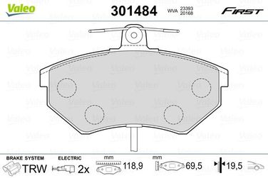 Valeo 301484 Колодки тормозные дисковые | Перед | - 2