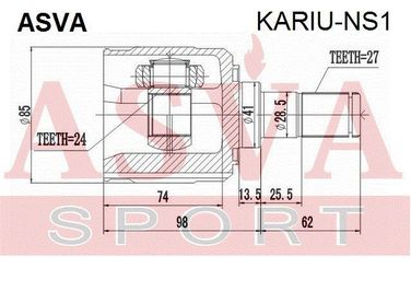 Asva KARIU-NS1 Шрус внутренний (OEM-исполнение) | зад прав/лев | - 2