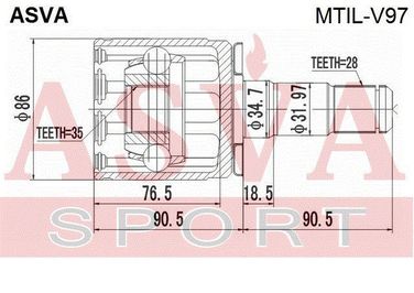 Asva MTIL-V97 Шрус внутренний | перед лев | - 2
