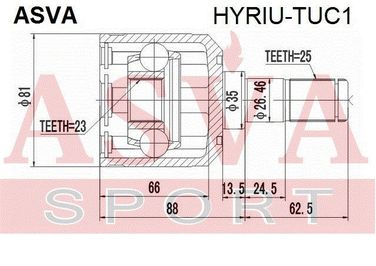 Asva HYRIU-TUC1 Шрус внутренний | зад прав/лев | - 2