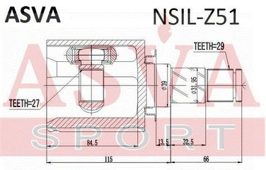 Asva NSIL-Z51 Шрус внутренний | перед лев | - 2