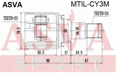Asva MTIL-CY3M Шрус внутренний | перед лев | - 2