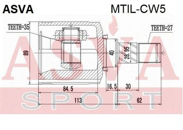 Asva MTIL-CW5 Шрус внутренний | перед лев | - 2