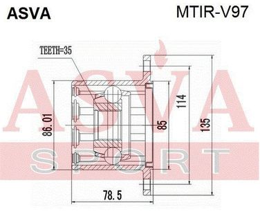 Asva MTIR-V97 Шрус внутренний | перед прав | - 2
