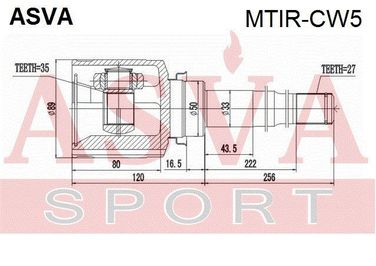 Asva MTIR-CW5 Шрус внутренний | перед прав | - 2
