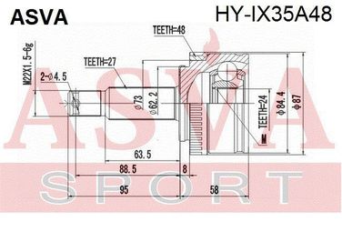 Asva HY-IX35A48 Шрус внешний | перед прав/лев | - 2