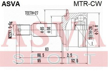 Asva MTR-CW Шрус внешний | зад прав/лев | - 2