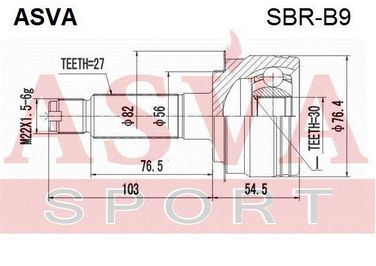 Asva SBR-B9 Шрус внешний | зад прав/лев | - 2