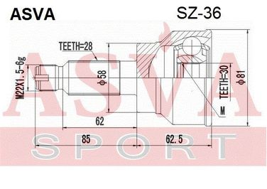 Asva SZ-36 Шрус внешний | перед прав/лев | - 2