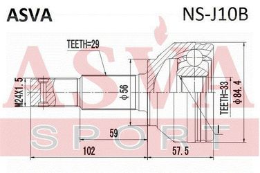 Asva NS-J10B Шрус внешний | перед прав/лев | - 2