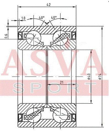 Asva DAC40740042 Снят с производства Подшипник ступицы колеса (комплект) | зад лев | - 2