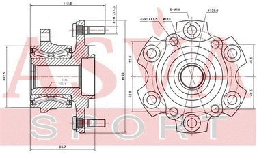 Asva MTWH-V97R Ступица колеса | зад прав/лев | - 2