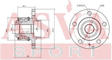 Asva VWWH-6RF Ступица колеса | перед прав/лев | - 2