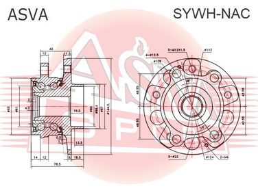 Asva SYWH-NAC Ступица колеса AWD | перед/зад прав/лев | - 2