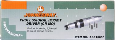 JONNESWAY AG010055 Ударная отвертка SL 8,10 мм PH# 2,3 , 5 предметов - 4