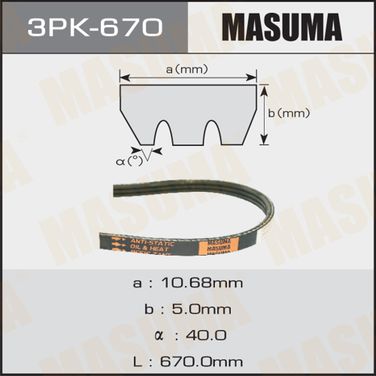 Masuma 3PK670 Ремень поликлиновый - 1