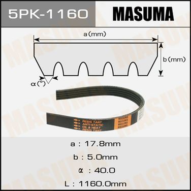 Masuma 5PK1160 рч.5PK-1160 Ремень ручейковый Masuma 5pk-1160 - 1