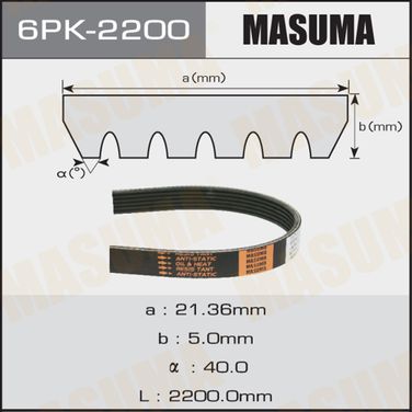 Masuma 6PK2200 Ремень поликлиновой - 1