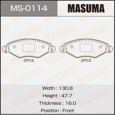 Masuma MS0114 Колодки тормозные дисковые | перед | - 1