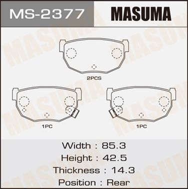 Masuma MS2377 Колодки тормозные дисковые | зад | - 1