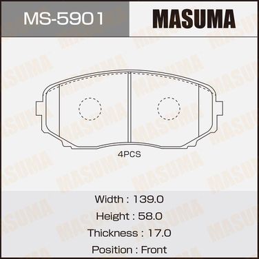Masuma MS5901 Колодки тормозные дисковые | перед | - 1