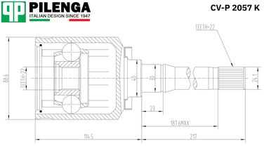 Pilenga CV-P 2057 K Шрус внутренний |перед, прав | - 2