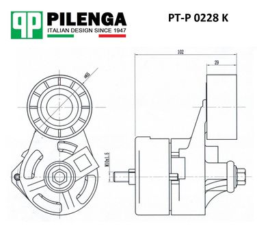 Pilenga PT-P 0228 K Ролик натяжителя ремня в сборе - 2