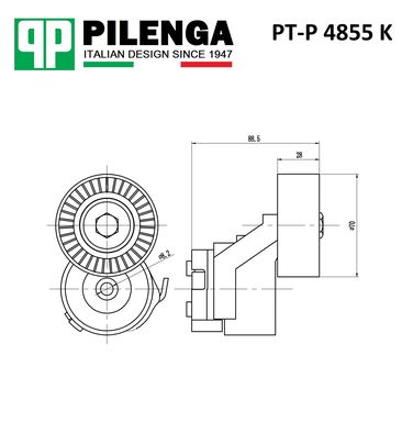 Pilenga PT-P 4855 K Натяжитель ремня приводного в сборе - 2