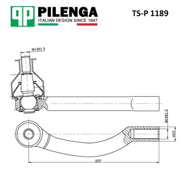 Pilenga TS-P 1189 Наконечник рулевой | перед, лев | - 2