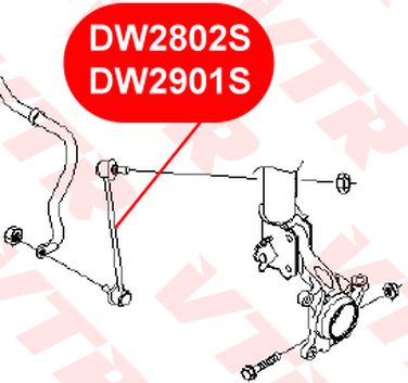 VTR DW2802S Тяга стабилизатора передней подвески, левая - 2